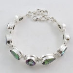 Authentic silver mystic topaz bracelet